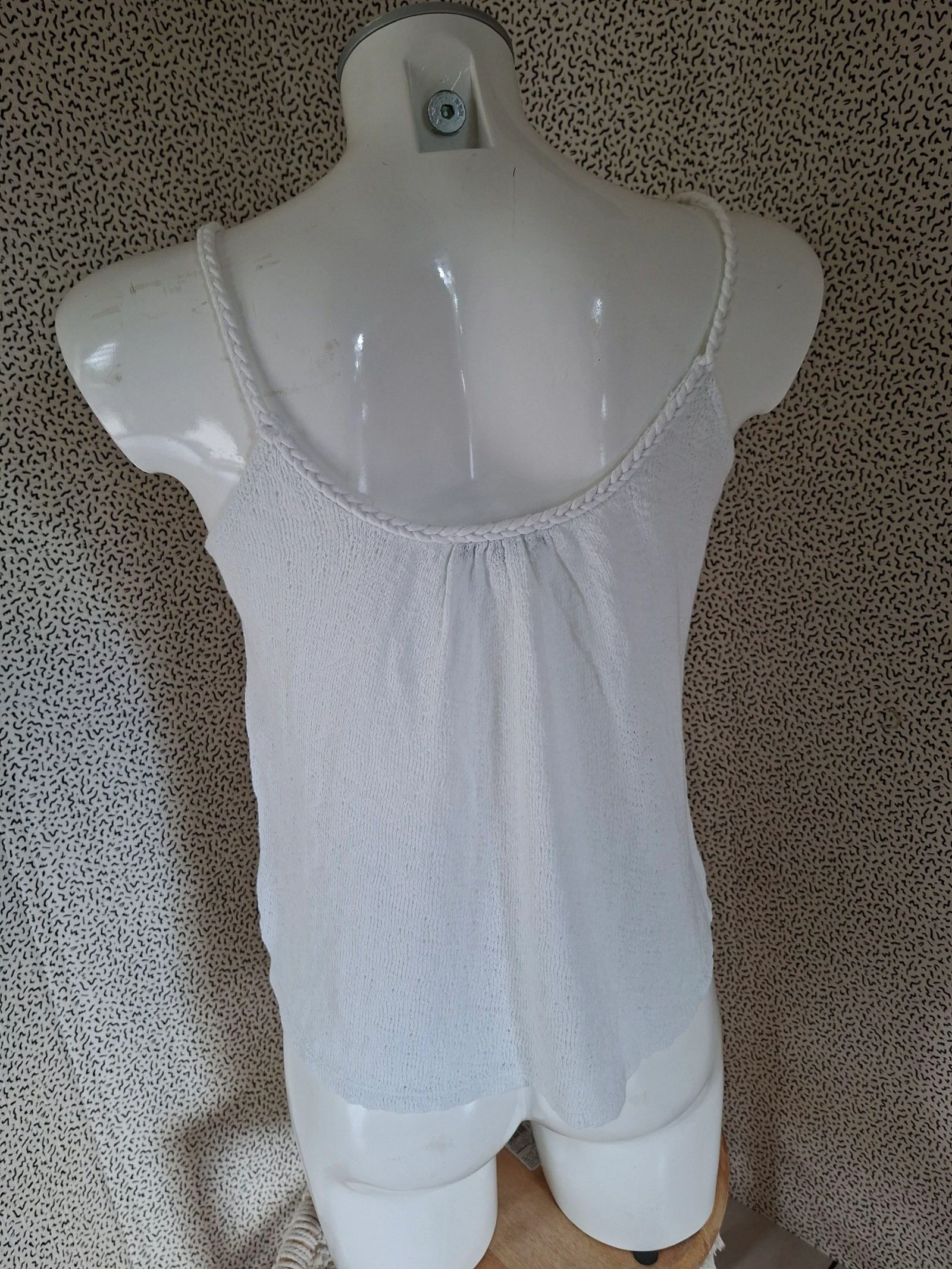 Débardeur BONOBO femme S blanc maille 100% coton bretelles fines léger été – photo 2